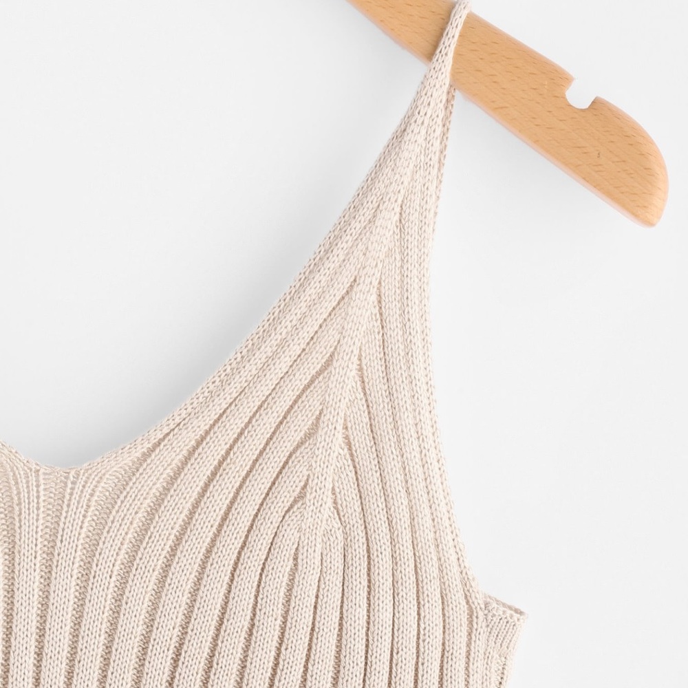 Shein Ribbed Crop Knit Top - Picture 3 of 7